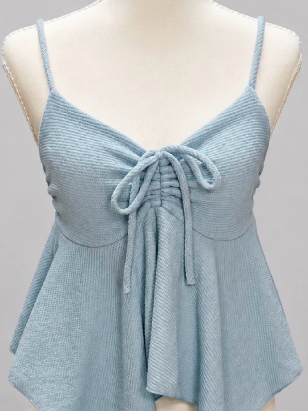 Gaze Babydoll Flowy Tie-Front Top